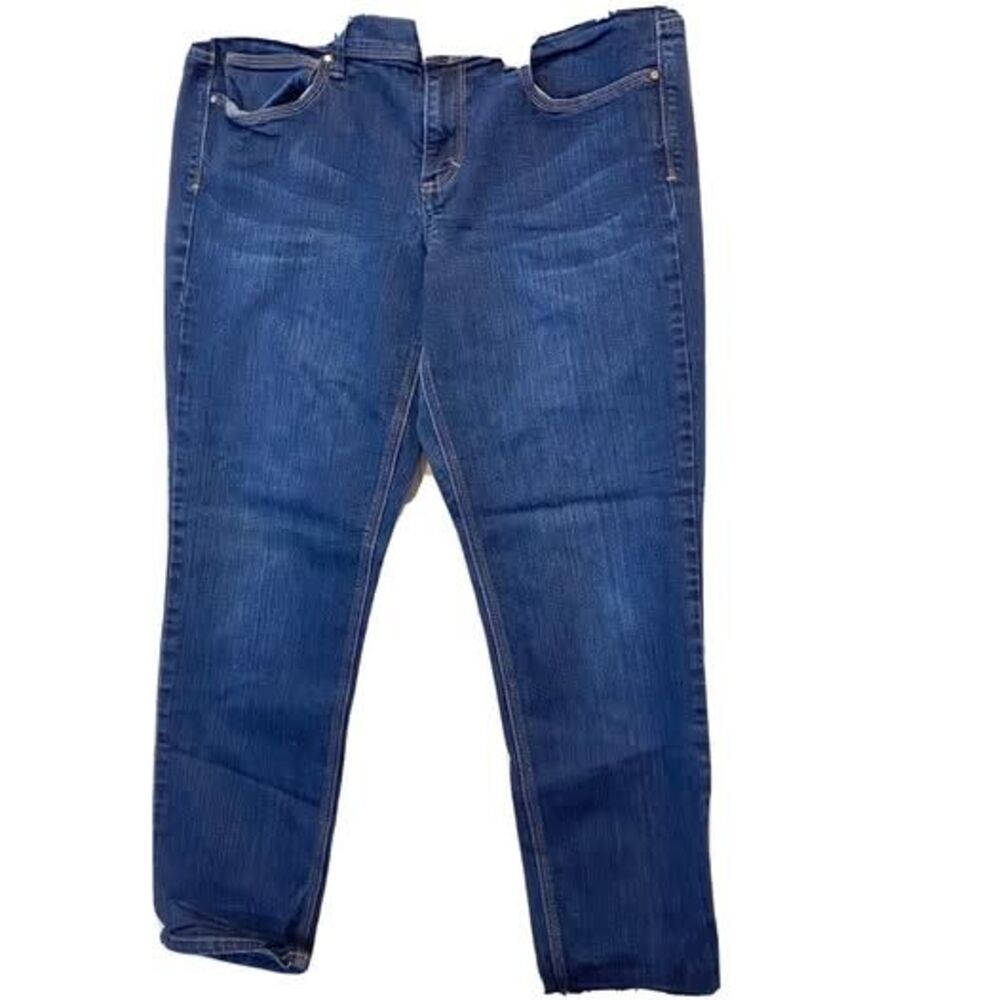 WHITE HOUSE BLACK MARKET JEANS 'FEEL BEAUTIFUL' LO-RISE DARK WASH 'NOIR’ 14